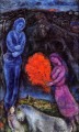 Saint Paul de Vance al atardecer contemporáneo Marc Chagall